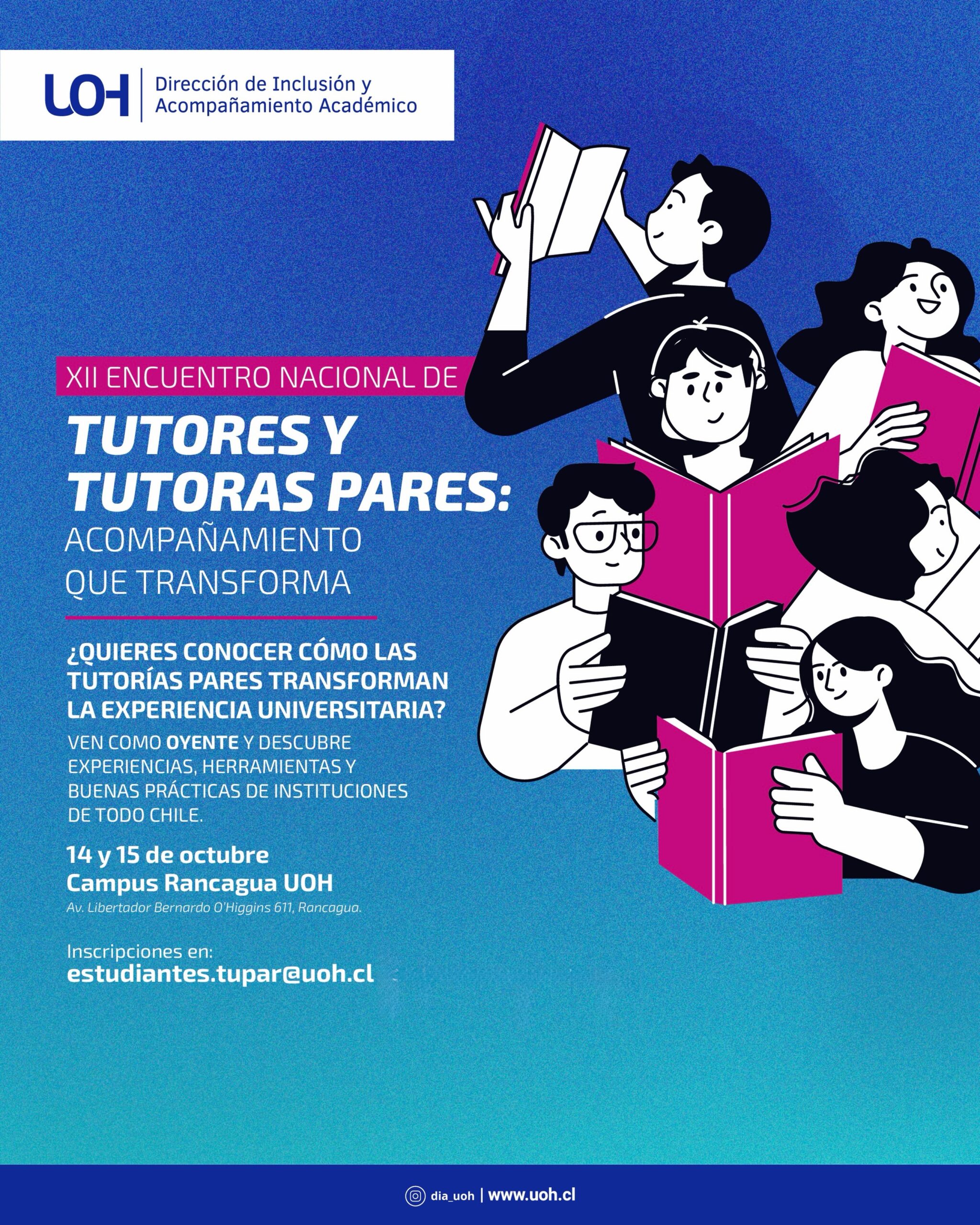 Afiche del XII Encuentro Nacional de Tutores y Tutoras Pares UOH 2026